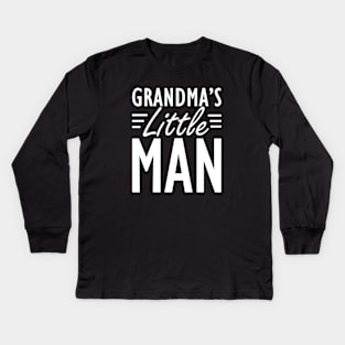 Grandma's little man w Kids Long Sleeve T-Shirt